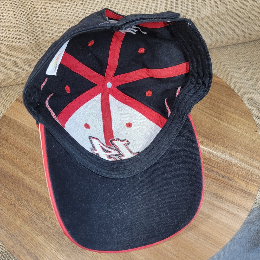 Vintage Nascar Winners Circle Hat Tony Stewart 14 Black Red Flames Strapback Cap - Picture 6 of 8